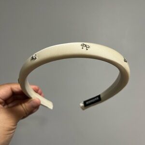 Cream Headband with Silver Accents
